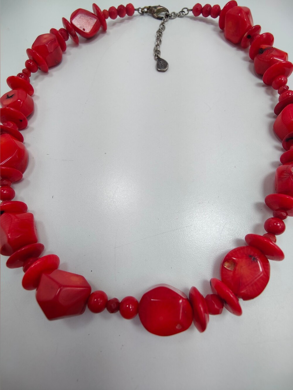 Barse Red Bamboo Coral Statement Necklace Southwestern Boho 18-20"